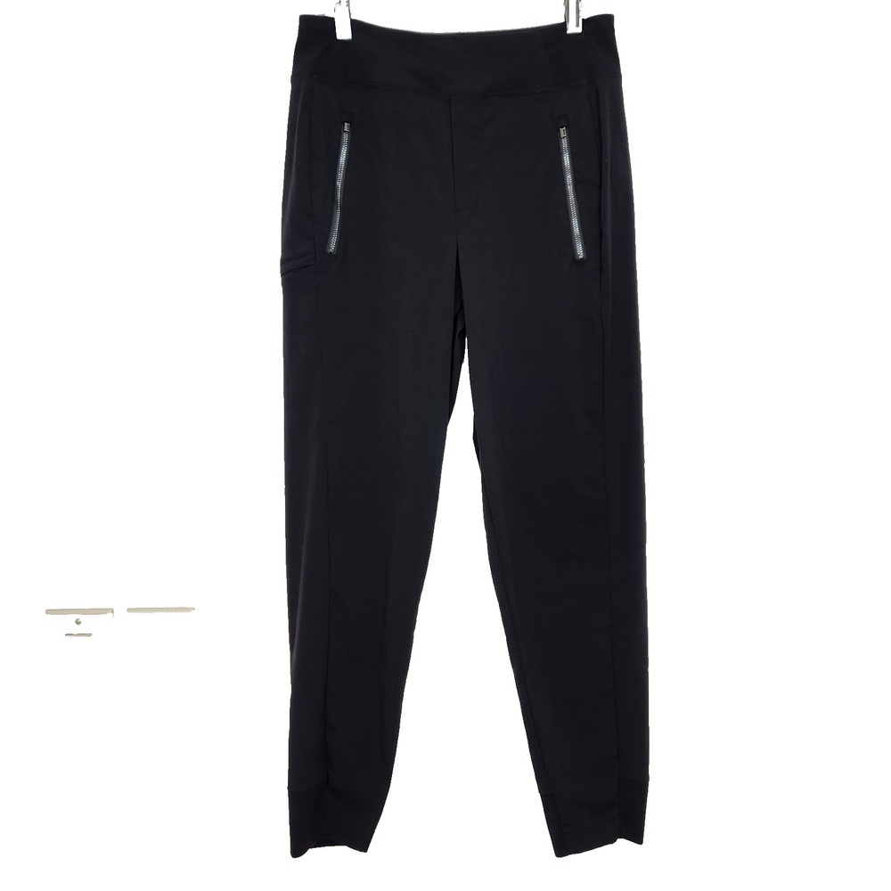 Athleta Trekkie North Jogger 2 Black Zip Pockets Pull On High Rise 533655